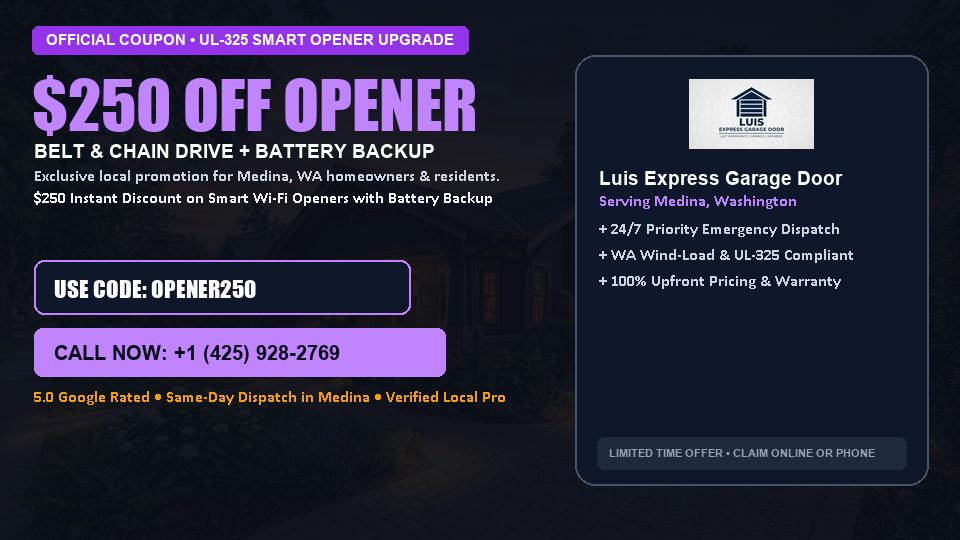 Luis Express Garage Door $250 OFF Premium LiftMaster Opener Installation