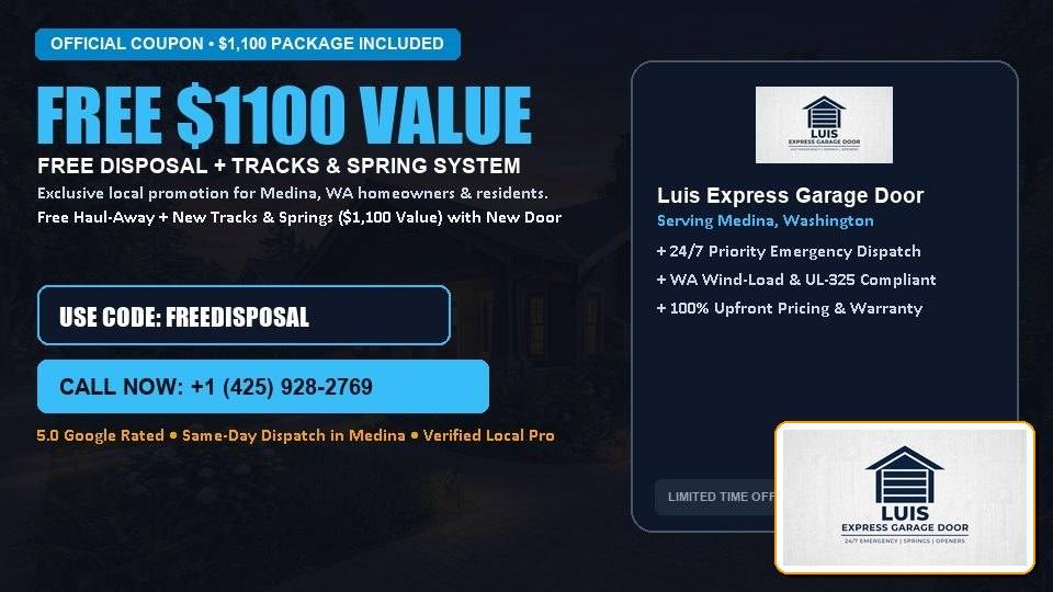Luis Express Garage Door FREE Haul-Away & Heavy-Duty Tracks with New Door